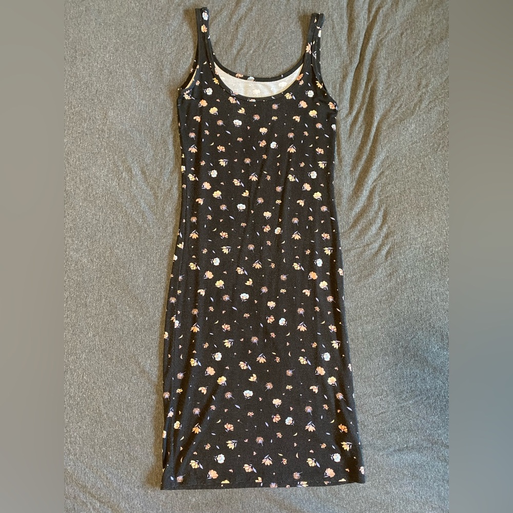 Black Floral Bodycon Dress